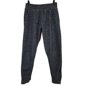 Pact Women's XS Organic Cotton Speckled Blue‎ Jogger Sweatpants Zipper Detail